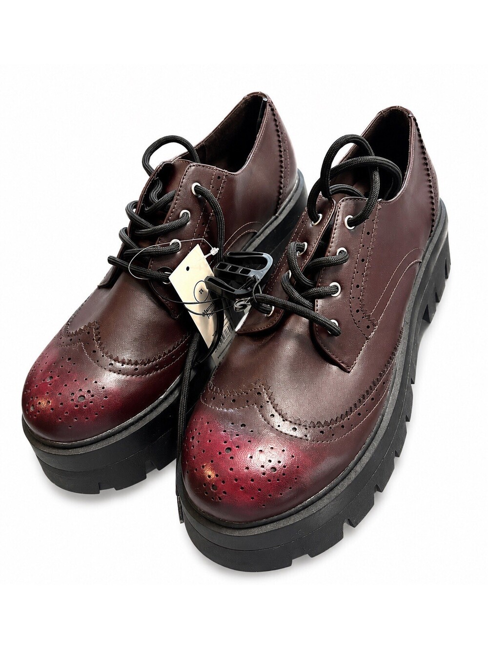 No Boundaries Platform Oxford Shoes Burgundy Women’s Size 11 New Lace Up